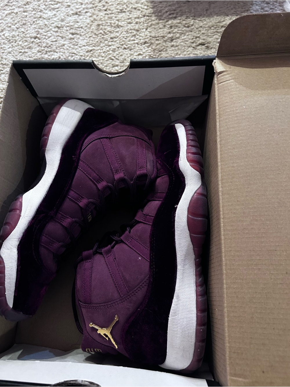 Jordan Velvet Plum and White Retro High-Tops
